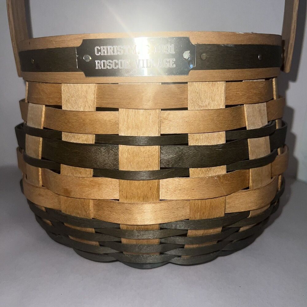 Vintage 1991 Christmas  Royce Craft Roscoe Village Basket Signed  DJR - Picture 5 of 16